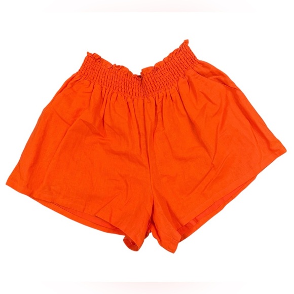 CROSBY by Mollie Burch Camden Linen Blend Short in Lobster(Orange) Size Small - Picture 5 of 9